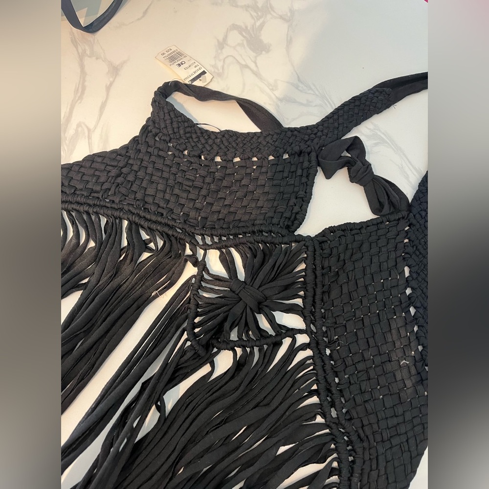 Crochet Fringe Top/Swim Cover-up with tassels - brand new (one size fits all)